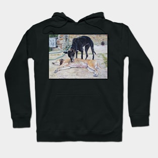 greyhound dogs scenic landscape realist art Hoodie